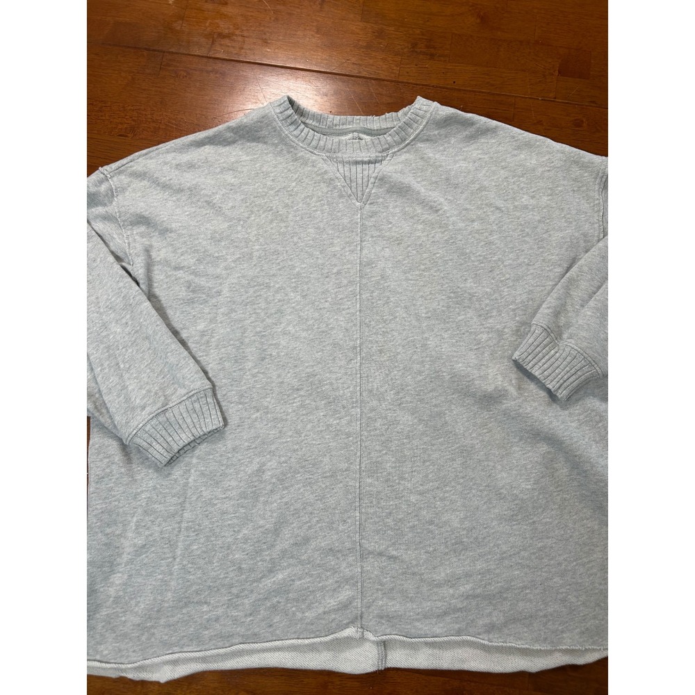 Aerie Sweatshirt Womens Small Gray Oversized Crewneck Long Sleeve Pullover